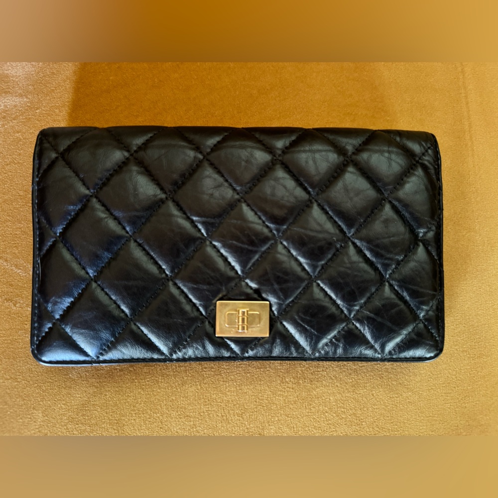 Authentic Chanel black quilted wallet